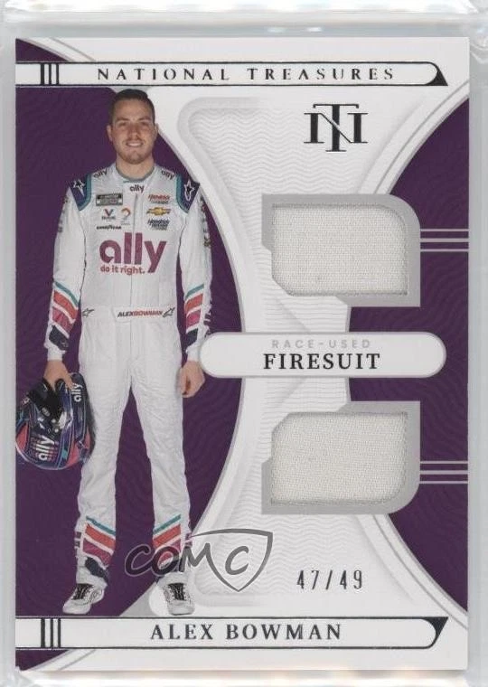 2022 Panini National Treasures Dual Race Used Firesuits /49 Alex Bowman #DRU-ABO - Image 1 of 2