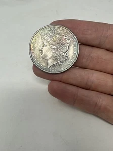1887 Morgan Silber Dollar 1 $ US Münze Stempelglanz Details Rainbow Toning - Bild 1 von 8