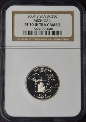 2004-S Michigan Silver State Quarter - NGC PF70 Ultra Cameo - ✪COINGIANTS✪ - Image 1 of 2