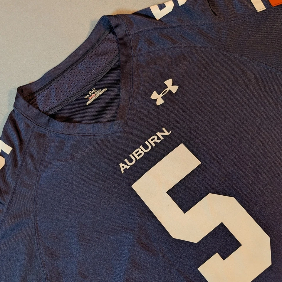 Auburn University Tigers Under Armour Football Jersey #5 Men's Youth XL Navy - Image 1 of 4