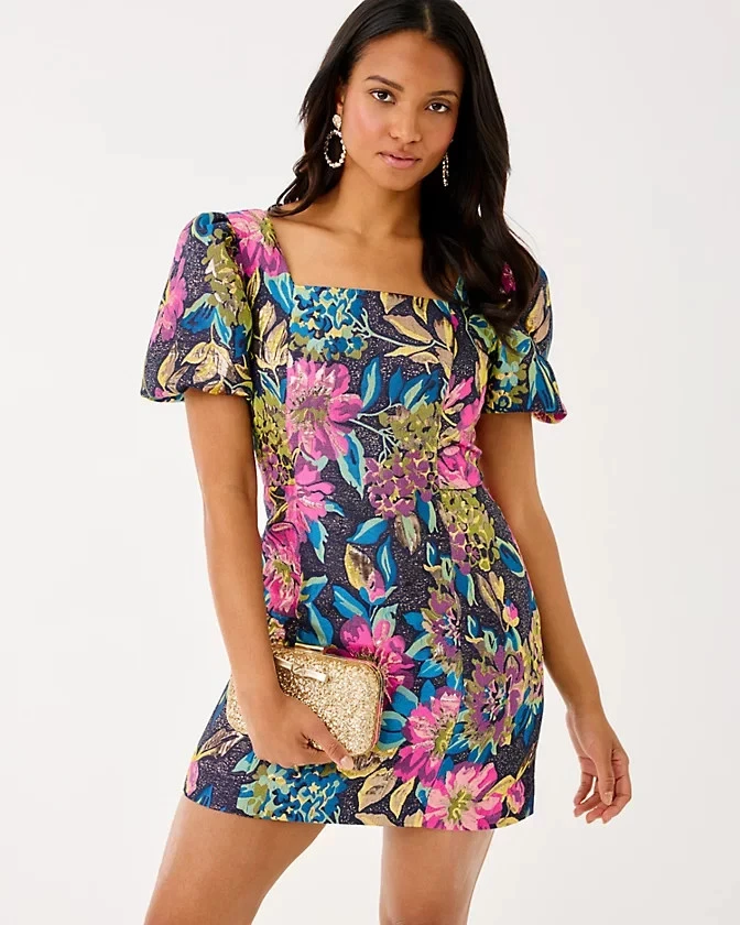 NWT Lilly Pulitzer Booker Skirted Romper Multi Canopy Blooms Jacquard, Size ! - Image 1 of 4