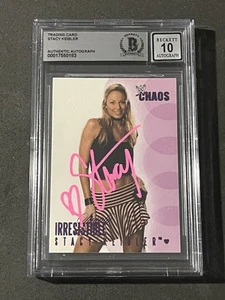 STACY KEIBLER 2004 FLEER WWE CHAOS SIGNED AUTOGRAPHED CARD BECKETT BAS GEM MT 10 - Picture 1 of 2