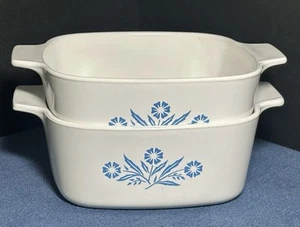 Par de 2 cazuelas vintage de aciano azul Corning Ware (A-1-1/2-B) (1-1/2 cuartos) - Imagen 1 de 14