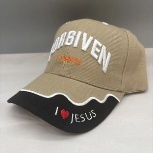 Forgiven 1 John 1:9 Christian Strap Back Baseball Cap Embroidered - Picture 1 of 5