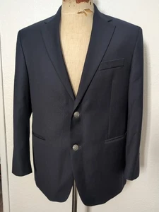 Michael Kors Macy's Men's Blazer Navy Blue Size 42S Short Wool Crested 2-Button - Picture 1 of 16