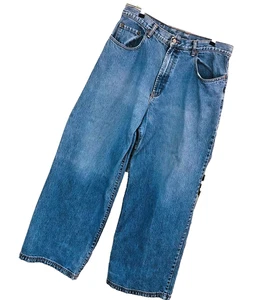 Y2K Vintage Lucky Brand Wide Leg Jeans 38 36 x 32 Baggy Skater Loose USA 90s - Picture 1 of 11