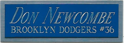 DON NEWCOMBE DODGERS NAMEPLATE FOR AUTOGRAPHED Signed Baseball Display CUBE CASE - Image 1 of 3
