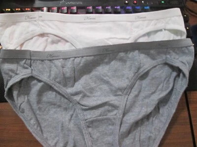 New Hanes Bikinis💕 Size 6 White + Gray Heather 75% & 100% Cotton - Image 1 of 4