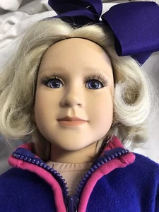 Vintage MyTwinn Puppe beweglich blonde Haare lila Augen 23 Zoll - Bild 1 von 12
