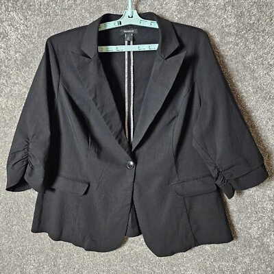Chaqueta Blazer Torrid para Mujer 2 Negra Botón Único Prendas de Trabajo Classiccore Foto 1 de 4