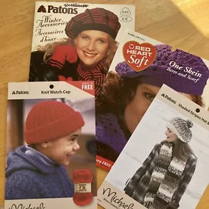 Patons Knitting Pattern 645 Hats Mitts Gloves Scarves Ear Neck Warmers Dickie - Picture 1 of 6
