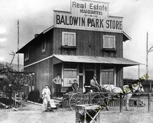 Baldwin Park Store Maine Ave Los Angeles CA 1910 Reimpresión de su escaneo 8X11 - Imagen 1 de 1