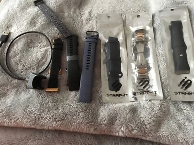 Ladekabelgebrauchtund verschiedene Armbänder neu  für Fitbit Charge 3/4 neu und - Bild 1 von 4