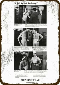 1940 MUNSINGWEAR Men's Underwear Vintage Look DECORATIVE METAL SIGN - HANK & JAC - Picture 1 of 1