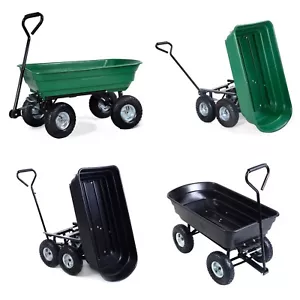 Garden Dump Cart 75L 300 kg Wheelbarrow Tipping Trolley Utility Truck Trailer - Picture 1 of 7