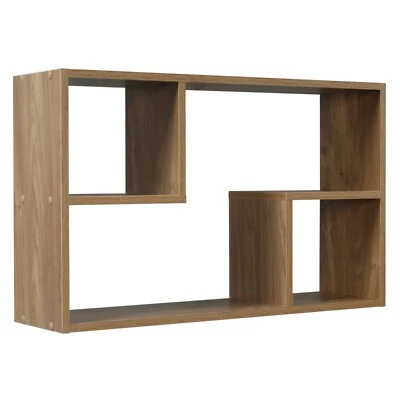 Nyborg Rectangular Wooden Floating Wall Mounting Shelf Display Unit Book Storage - Image 1 of 2