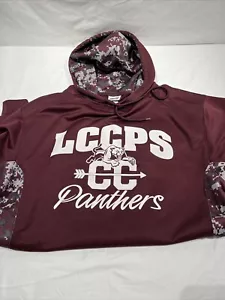 Vintage Badgers Sweatshirt Mens M Hoodie Burgundy Lccps Panthers 76619 Pockets - Picture 1 of 9