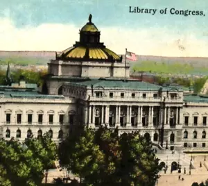 Postcard Washington D.C. Library of Congress, Divided, Unposted - Picture 1 of 3