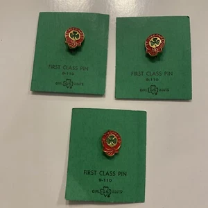 Vintage Girl Scout 1941-1982 FIRST CLASS PIN Be Prepared Award NEU! 3er Set - Bild 1 von 6