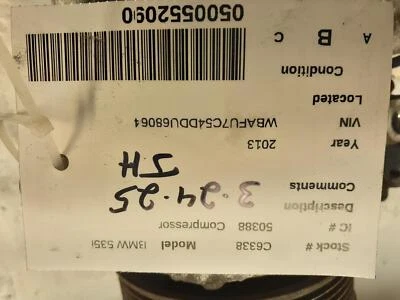 Compresor de aire acondicionado usado se adapta a: BMW 535i xDrive35i 2013 3,0 L doble turbo grado B Foto 1 de 4