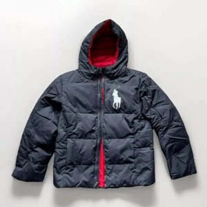 NWT Polo Ralph Lauren Big Pony Hooded Puffer Down Jacket Size Youth L （14-16 Y) - Picture 1 of 9