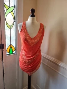 Vintage All Saints 10 Torvill Vest Sheer Sequin Asymmetric Party Glam Top - Picture 1 of 5