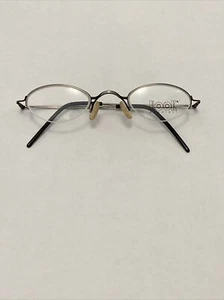 NOS Look Italian Half Rim Silver & Blank Metal Cruved Eyeglass Frames 42-24-135 - Picture 1 of 12