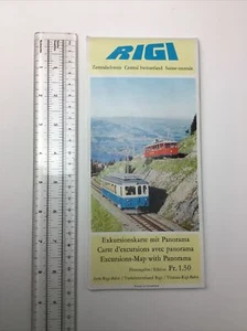 Rigi Central Switzerland Excursion Guide Map With Panorama 1970s - Picture 1 of 5