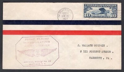 USA Buffalo 1927 First Flight Cover. Route 20. Inaugurating Airmail Service - Image 1 of 2