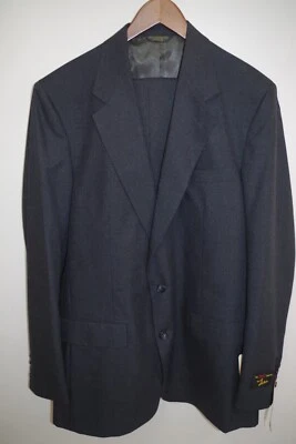 TRAJE C11 NUEVO CON ETIQUETAS JOHN WEITZ PARA HOMBRE GRIS CARBÓN MEZCLA DE LANA 44 x 39 X LG HECHO EN EE. UU. Foto 1 de 4