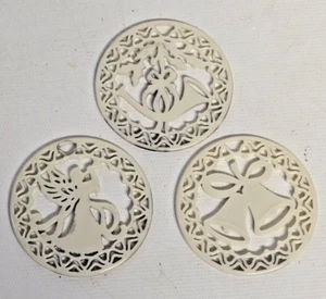 Lenox Porcelain Pierced Disc Angel Trumpet Bells Ornaments Lot of 3 - Picture 1 of 7