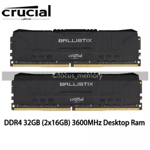 Crucial Ballistix 32GB (2x 16GB) PC4-28800 DDR4-3600MHz Speicher 288-pin Schwarz - Bild 1 von 5