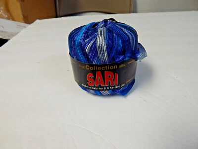 Hilo de cinta SARI Collection SRK #700 azul turquesa plata 50 g 104 yardas  Foto 1 de 2