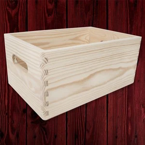 Holz Truhe Aufbewahrungsbox ohne Deckel / 30x20x13cm / Kiefer natur zum Basteln - Bild 1 von 11