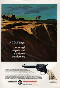 1968 Colt Frontier Scout Revolver "Sundown Cowboy Canyon" Original Farbanzeige  - Bild 1 von 1