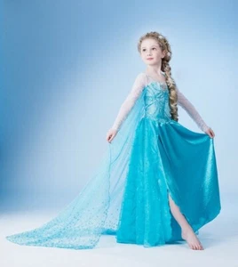 Girls Dress Costume Princess Queen Frozen Elsa Party Birthday size 2-10 Years - Picture 1 of 14