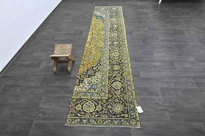 Alfombra de corredor turca vintage 2x12 pies lana anatolia hecha a mano pasillo Oushak NARANJA Foto 1 de 4