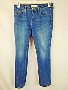 Pantalones de mezclilla informales Levi's 505 de pierna recta para mujer 6 S lavado oscuro tiro medio - Imagen 1 de 5