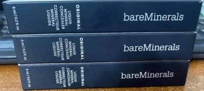 3 BARE MINERALS ORIGINAL LIQUID MINERAL CONCEALER TAN 4W/3152  .2 FL OZ NEW! - Image 1 of 4