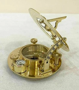 Compass Brass Sundial Nautical Antique Vintage 3 Inch London Maritime Compass - Picture 1 of 3