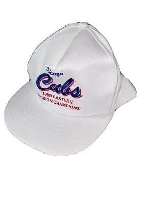 Vintage 1989 Chicago Cubs Eastern Division Championship Baseball Hat (White) 80s - Image 1 of 4