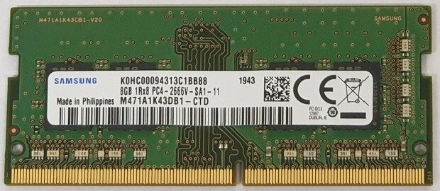 Samsung 8GB DDR4 PC4-21300, 2666MHZ, 260 PIN SODIMM 1.2V CL 19 laptop ram memory - Image 1 of 1