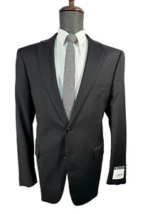 VINCE CAMUTO Mens Black Wool REG FIT STRETCH Suit Blazer Sport Coat Jacket 46R - Picture 1 of 10