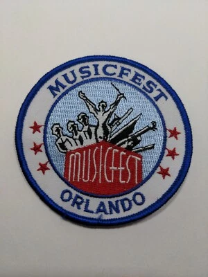 Vtg Musicfest Orlando Sew On Embroidered Patch 3.5" Badge Music Fest Florida  - Image 1 of 3