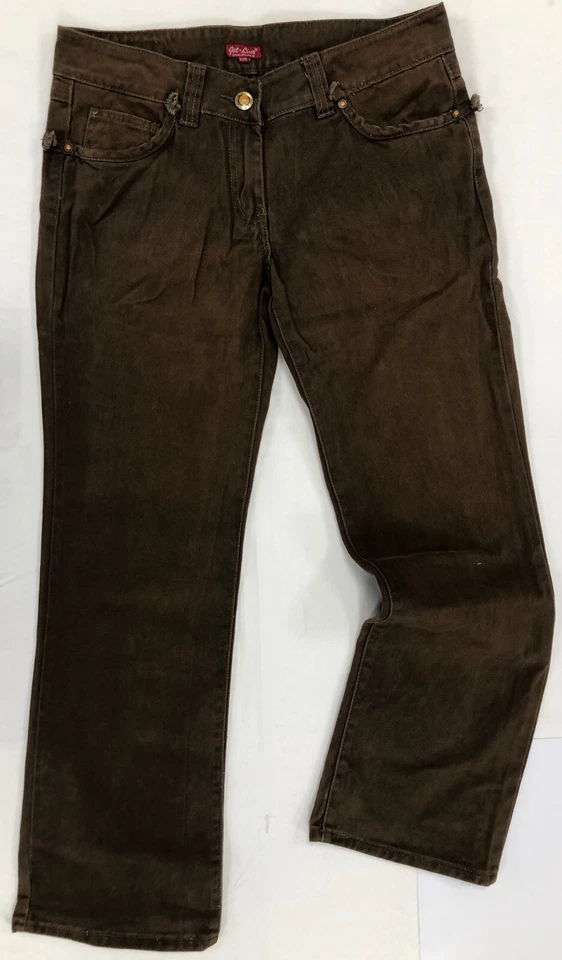 Jet Line braune Damenjeans Denim gerade Größe W34 in L33 Stiefelschnitt - Bild 1 von 4