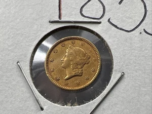 1853 Liberty Head Type I Gold Dollar $1 Choice XF EF Extra Fine Circulated - Picture 1 of 9