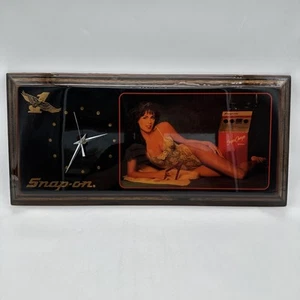 Snapon Tools Vintage Jebco Wood Clock Pinup Girl Battery Charger Theme *Untested - Picture 1 of 7