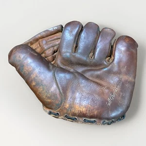 Vintage BLS S8 Baseball Glove Buffalo Leather Supply 1930s–40s Fielder’s Mitt - Picture 1 of 8