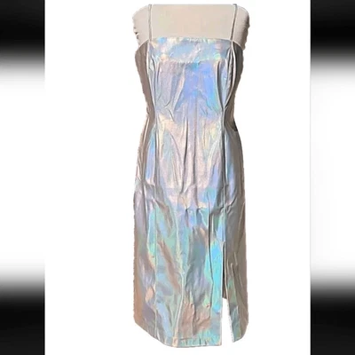 Vestido midi holográfico de cuero vegano Steven Madden talla XL nuevo con etiquetas Foto 1 de 3