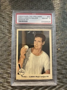 Fleer Ted Williams 1959 PSA 8 casi nuevo/como nuevo 1955 - 2000º éxito de Grandes Ligas #56 - Imagen 1 de 2